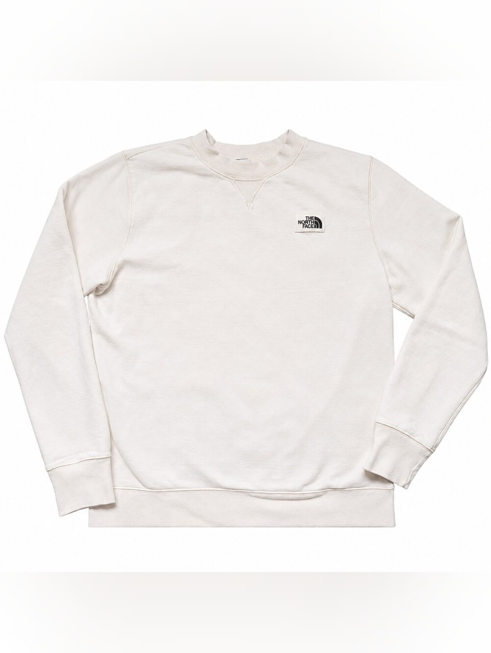 The North Face Women's M Heritage Patch Crew Sweatshirt White Dune NF0A7UOO